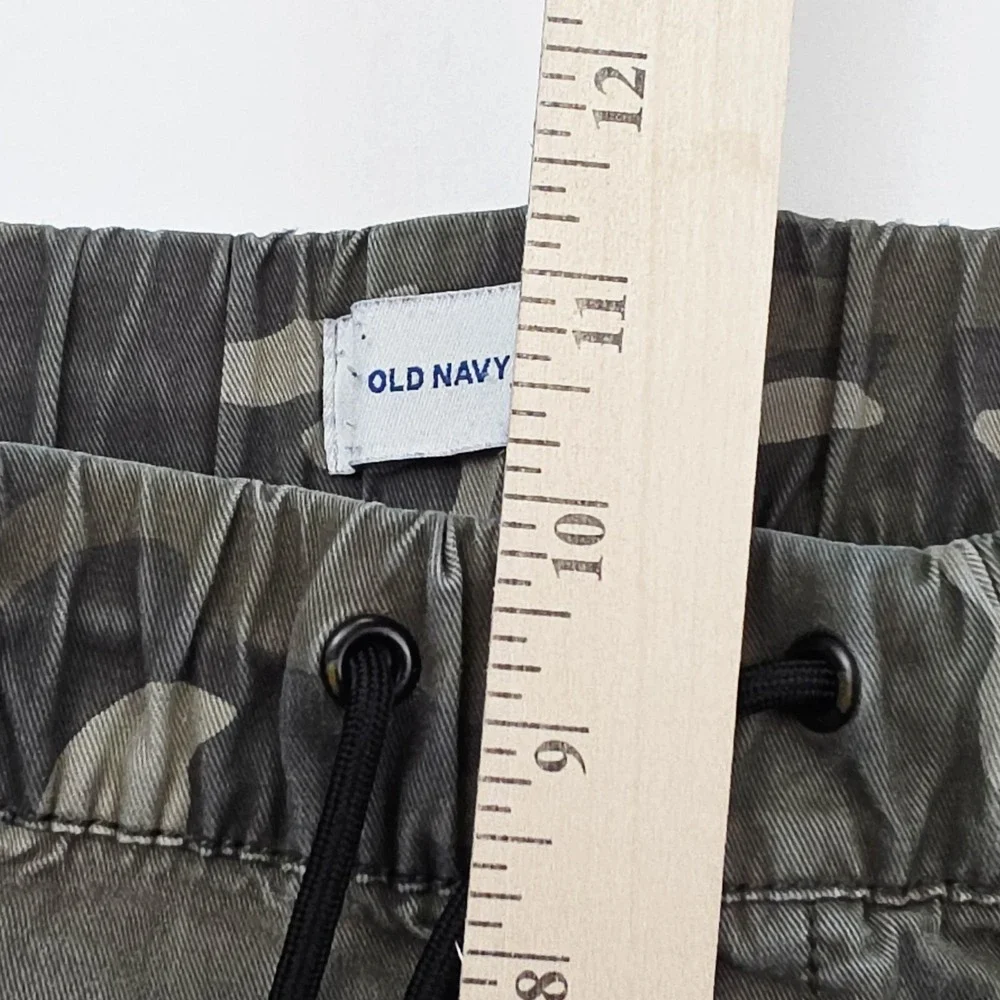 Old Navy Pants Men Small Green Camo Cargo Jogger Drawstring Elastic Waist Casual